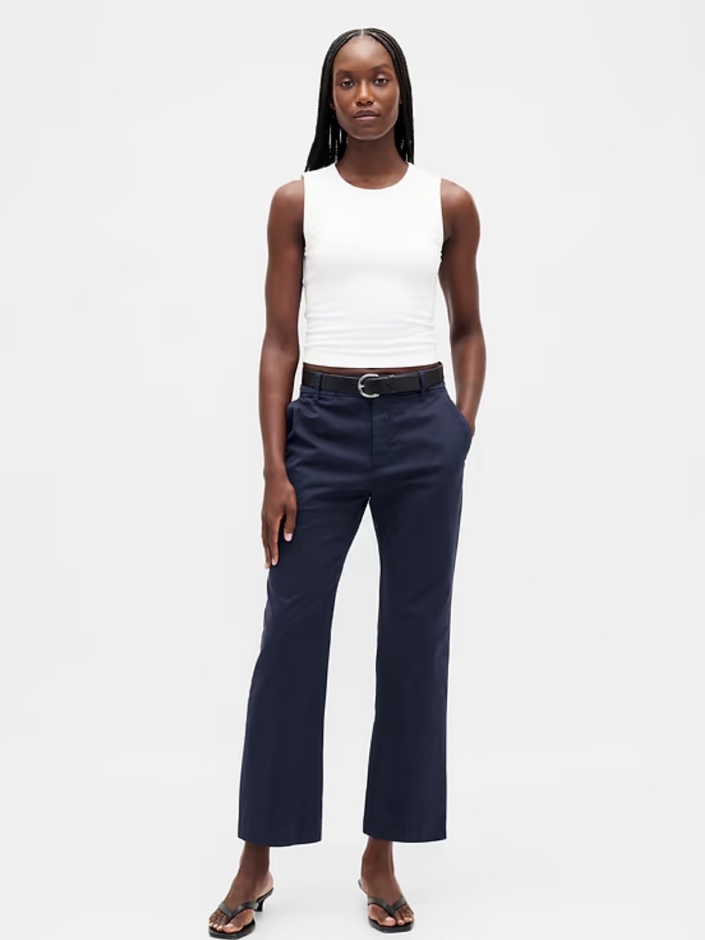 Gap Classic Navy Khaki Tall Straight-Leg Women's Pants